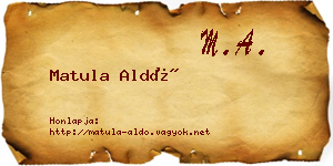 Matula Aldó névjegykártya